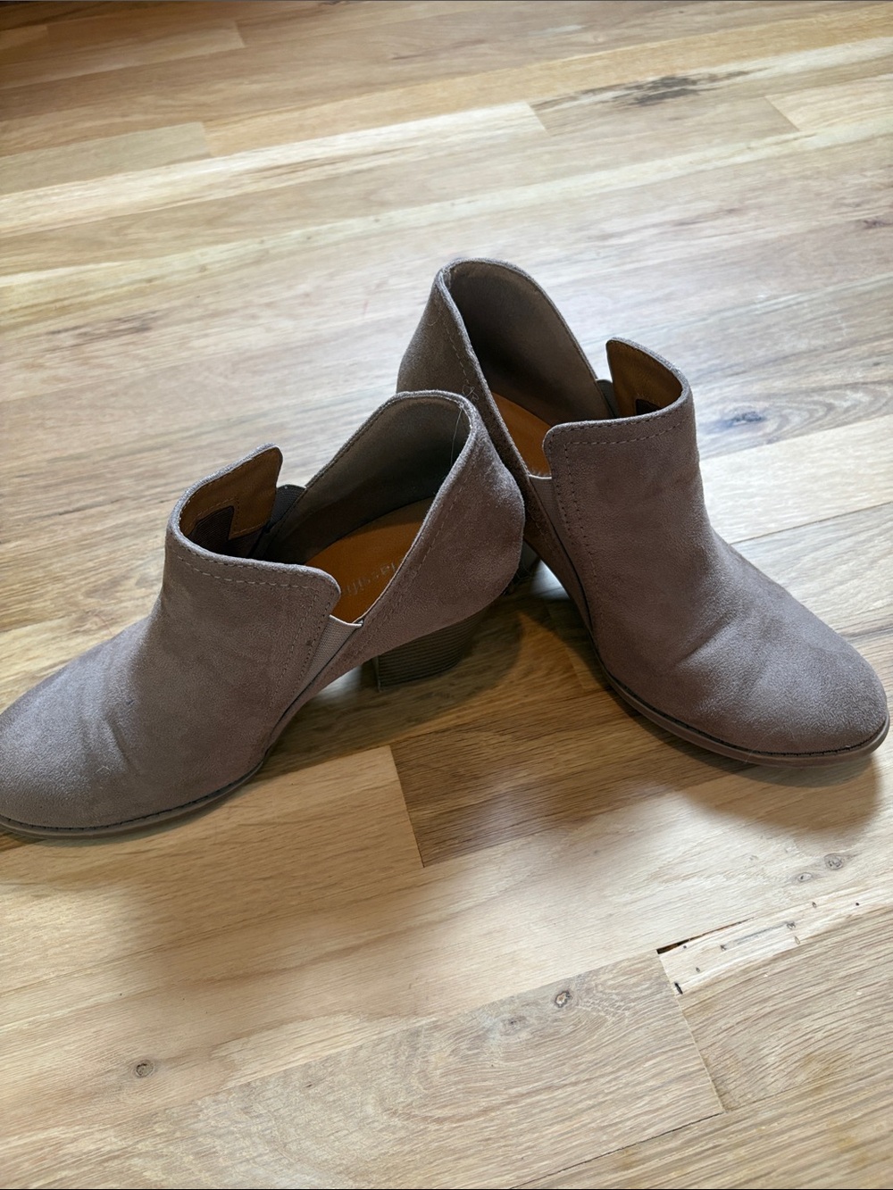 Cityclassified Taupe Cutout Suede Ankle Booties